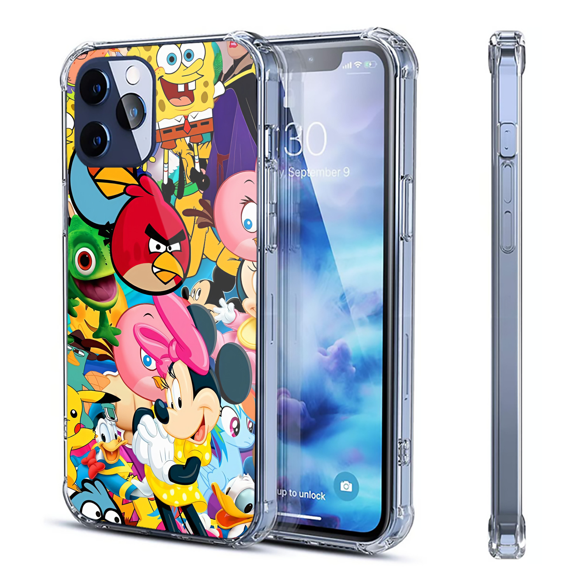 （画像用） Angry Birds アングリーバード 【iPhone 12シリーズ対応】透明スマホケース（クリアソフトケース）